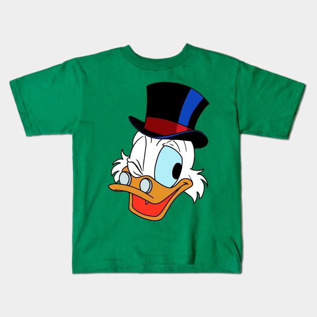 Scrooge McDuck - Head Kids T-Shirt by BigOrangeShirtShop